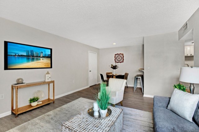 Living room, staged